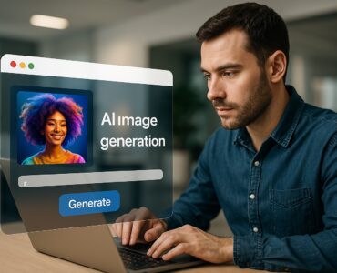 Uomo che utilizza ChatGPT per generare immagini con l’AI: esempio del nuovo generatore immagini integrato nel modello OpenAI